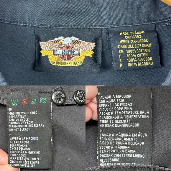 Harley-Davidson Button Up Shirt Mens XXL Motorcycle Racing Embroidered Pocket - Picture 12 of 16